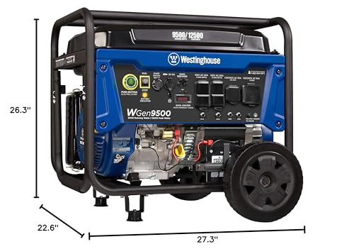 Westinghouse 12500 Peak Watt Tri-Fuel Home Backup Portable Generator, Remote Electric Start, Transfer Switch Ready, Gas, Propane, and Natural Gas Powered