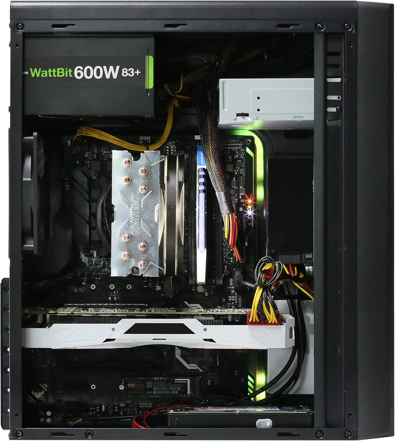 Zalman T6 ATX Mid Tower Computer PC Case, Pre-Installed 120mm Fan, 5.25 ODD, USB 3.0, Patterned Mesh Design, mATX ITX for Gaming Workstation, Black
