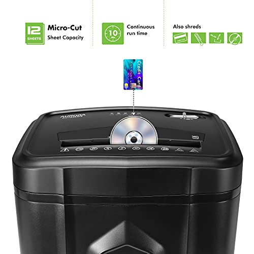Aurora AU120MA 120-Sheet Auto Feed High Security Micro-Cut Paper Shredder / 30 Minutes (Black)