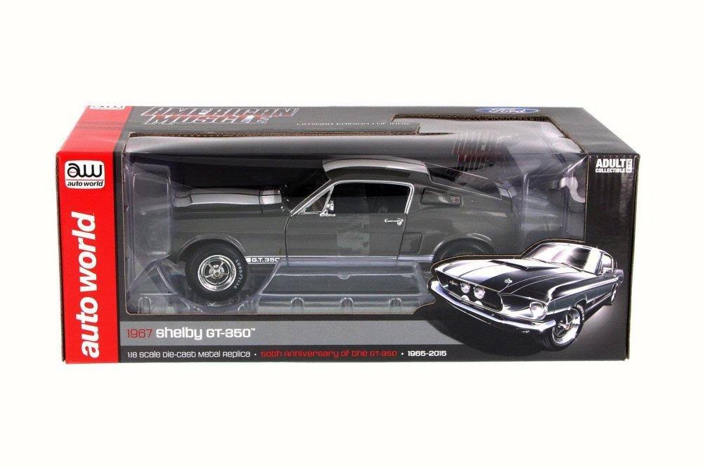 1967 Ford Shelby Mustang Gt-350 Medium Gray Metallic 50th Anniversary Limited Edition to 1002pc 1/18