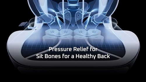 VERTAGEAR PL4800 Ergonomic Big & Tall Gaming Chair Featuring ContourMax Lumbar & VertaAir Seat Systems - RGB LED Kits Upgradeable - Black/White