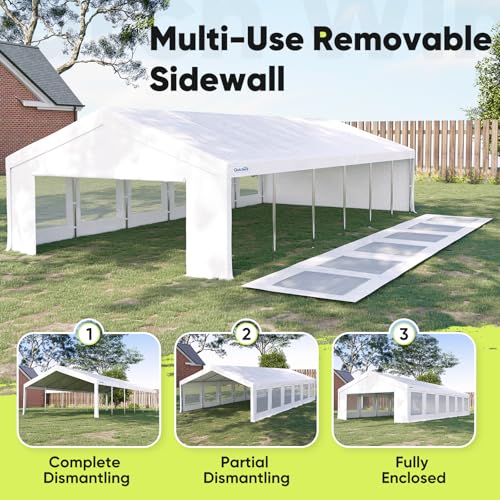 Quictent 20x20 Party Tent Heavy Duty Outdoor Canopy Tent Carport Wedding Event Shelter BBQ Wedding Tents for Parties with Storage Bags(Mesh)