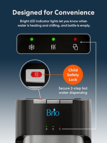 Brio - CLBL420V2 Bottom Loading Water Cooler Water Dispenser – Essential Series - 3 Temperature Settings - Hot, Cold & Cool Water - UL/Energy Star Approved