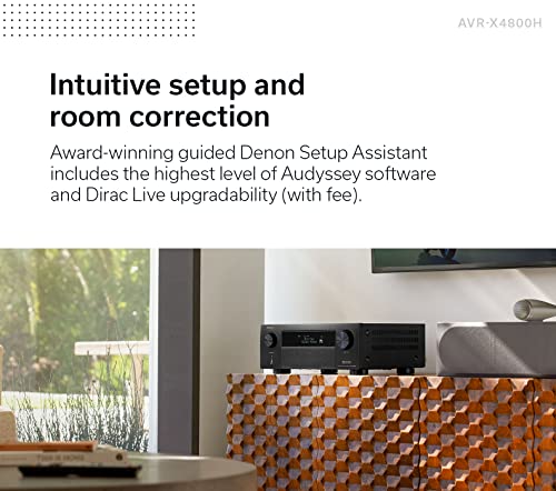 Denon AVR-X4800H 9.4 Channel 8K Home Theater Receiver IMAX Enhanced with Dolby Atmos/DTS:X and HEOS Built-in (Renewed)