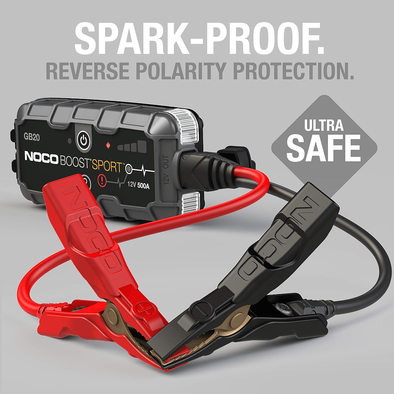 NOCO Boost Sport GB20 500 Amp 12-Volt UltraSafe Lithium Jump Starter Box, Car Battery Booster Pack, Portable Power Bank Charger, and Jumper Cables for Up to 4-Liter Gasoline Engines Pack of 2