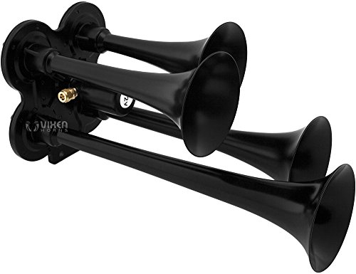 Vixen Horns Train Horn Kit for Trucks/Car/Semi. Complete Onboard System- 200psi Air Compressor, 2.5 Gallon Tank, 4 Trumpets. Super Loud dB. Fits Vehicles Like Pickup/Jeep/RV/SUV 12v VXO8325/4114B
