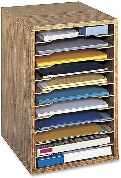 Safco Products Vertical Desktop Sorter, 11 Compartment 9419GR, Gray, Letter-size Shelves, Durable Laminate Finish