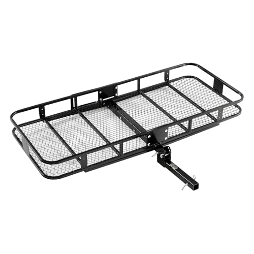 VEVOR 70" x 30" x 6", Hitch Cargo Carrier, 500 lbs Capacity with Nighttime Reflective Reminder, Folding Hitch Mount Cargo Carrier Basket with Hitch Lock for 2" Receiver, Fit for SUVs