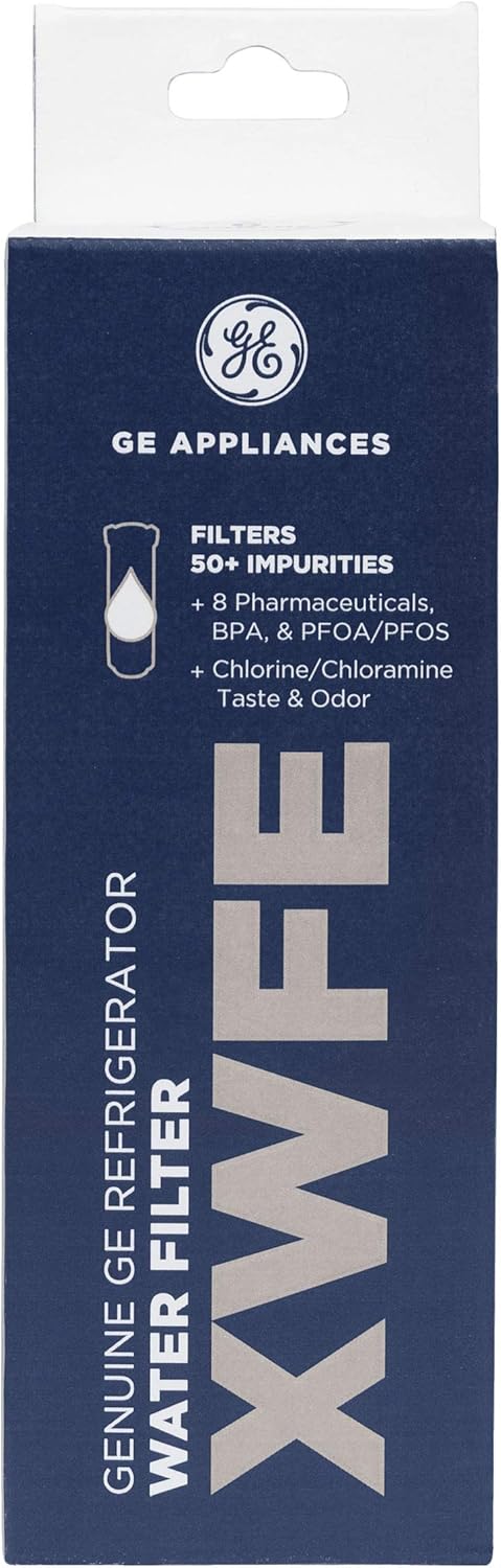 GE XWFE Refrigerator Water Filter | Certified to Reduce Lead, Sulfur, and 50+ Other Impurities | Replace Every 6 Months for Best Results | Pack of 1