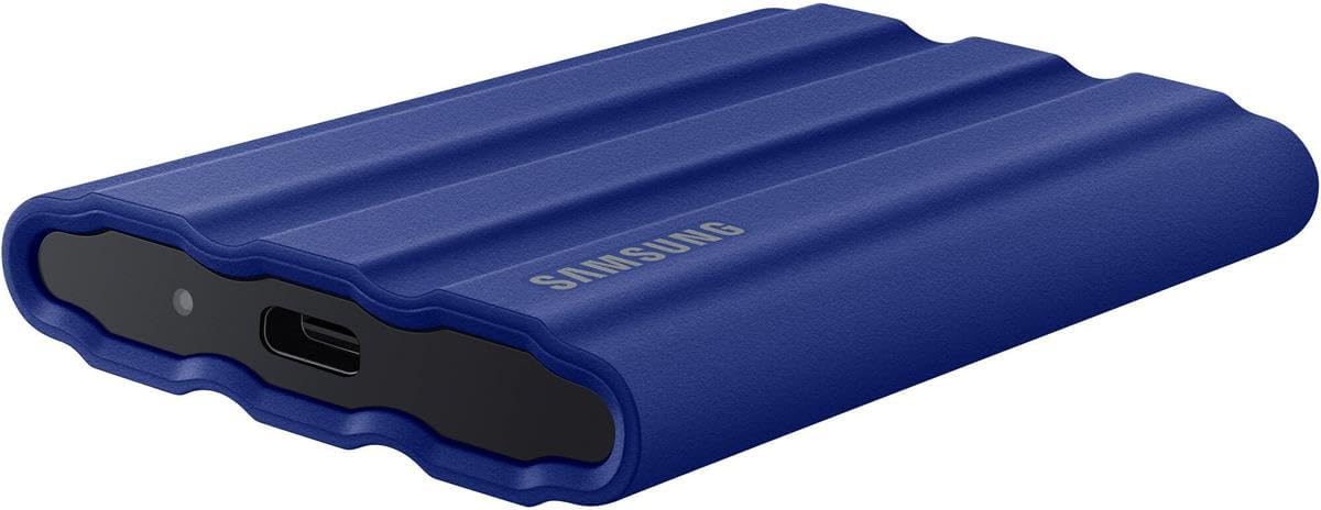 Samsung T7 Shield 2TB USB 3.2 Gen 2 Type-C Portable External SSD, Blue, with HD-2 Drive Case