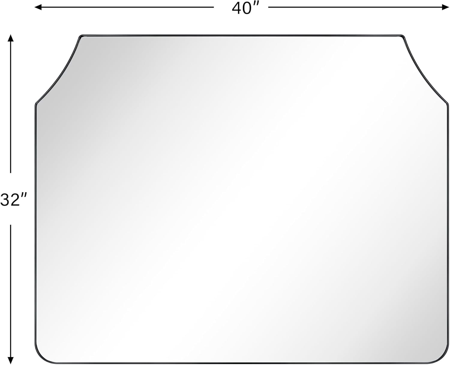 Large Black Arched Mantel Mirror Arch Matt Black Fireplace Mirror for Bathroom or Living Room 32x40''