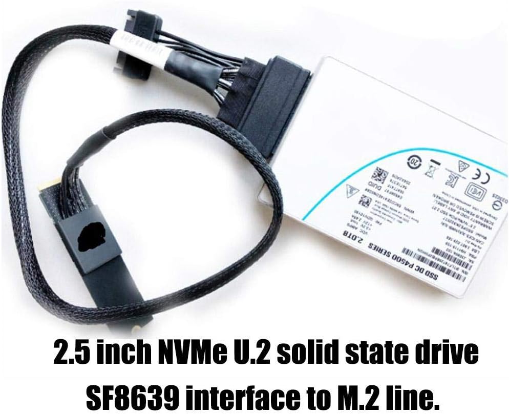Connecting Cable to NVMe SSD Drives U.2 to M.2 Cable SF-8639 Connecting Cable for 750 P4610 983, 2.5 Inch NVMe U.2 Solid State Drive SF8639 Interface to M.2 line