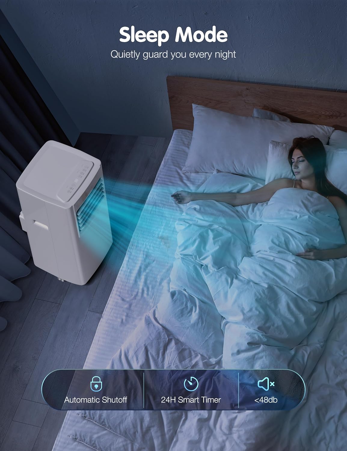 Grelife Portable Air Conditioner, 8000 BTU Air Conditioner Portable for Room Up to 350 Sq.Ft, 24H Timer, Sleep Mode, 3-in-1 Quiet AC Unit with Remote Control & Digital Display, Window Kit Included