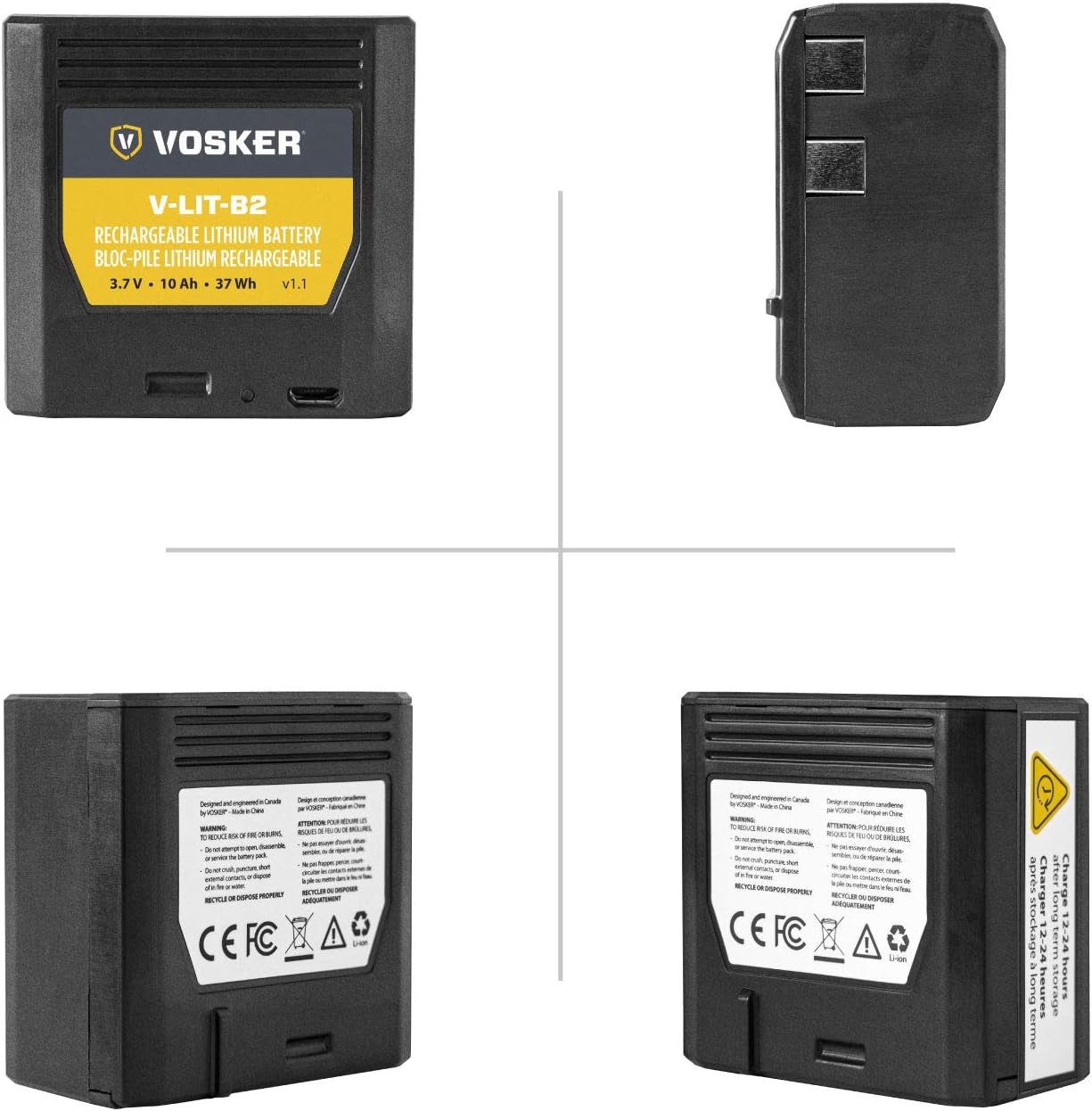 VOSKER Extra Rechargeable Lithium Battery Pack for V150 Mobile Security Camera, Long Lasting Lithium Battery, Fast Charge 10 000mAh Capacity, Weather Resistant