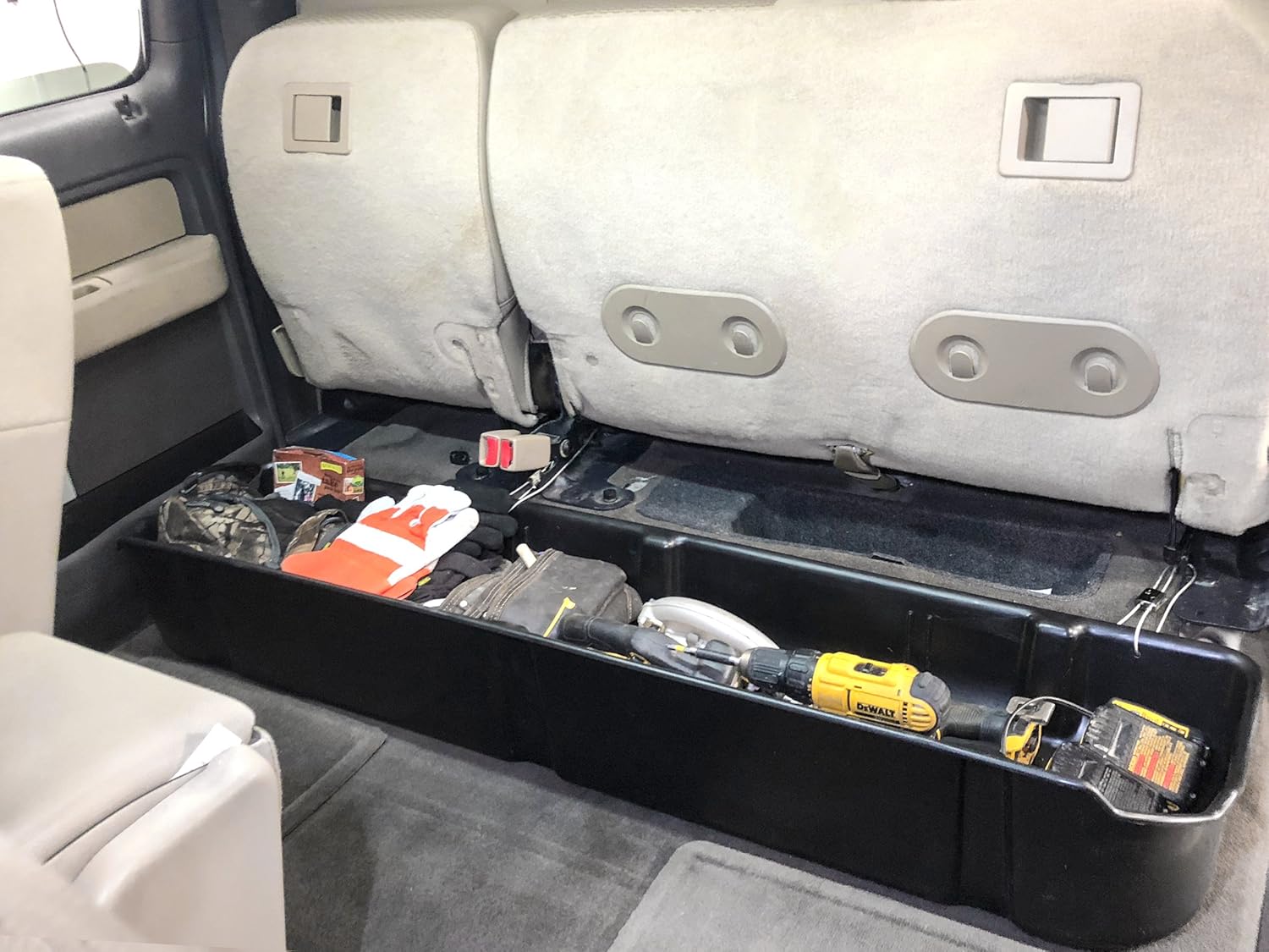 Red Hound Auto Under Seat Storage Box Compatible with F150 Ford F-150 SuperCrew Crew Cab 2009-2014 Underseat System (Only fits SuperCrew Cab, Will not fit Vehicles with OEM subwoofers)