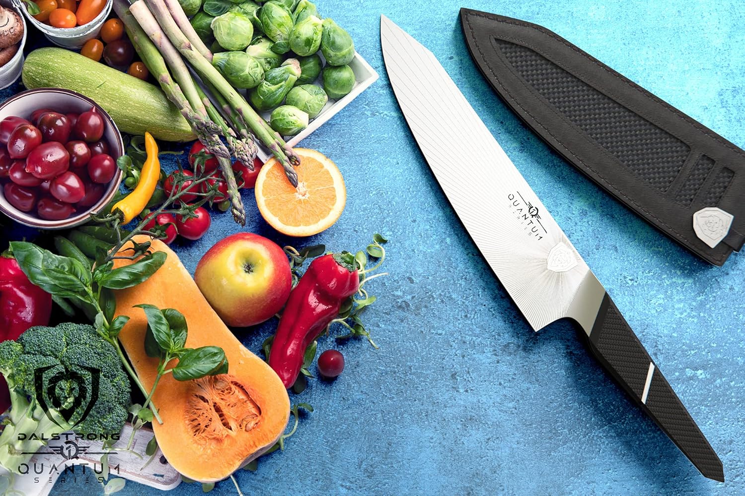 DALSTRONG Slicing & Carving Knife - 12 - Quantum 1 Series - Ultra-Sharp - American Forged BD1N-VX Hyper Steel - Carbon Fibre G10 Hybrid Handle - Leather Sheath