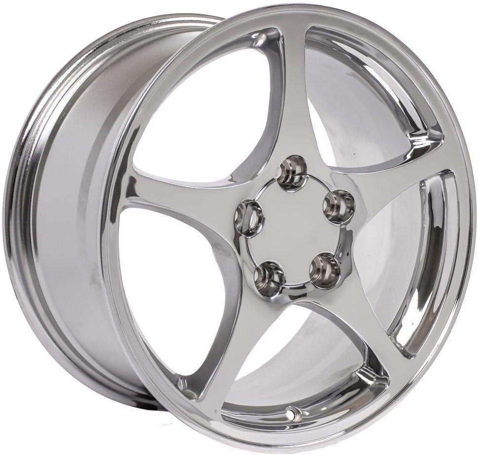 OE Wheels LLC 18 inch Rim Fits 5x120.65 Corvette Camaro Firebird CV05 18x9.5 Chrome Wheels Hollander: 5122