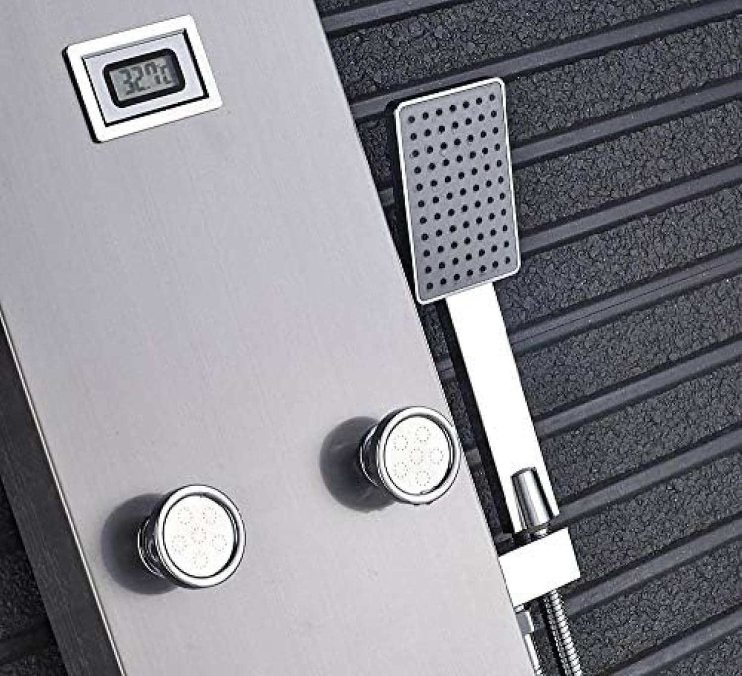 Shower System, Thermostatic Shower Set Rainfall Waterfall Shower Panel/Column Massage Jets Mixer Hand Shower Faucet Tower Shower Tub Spout