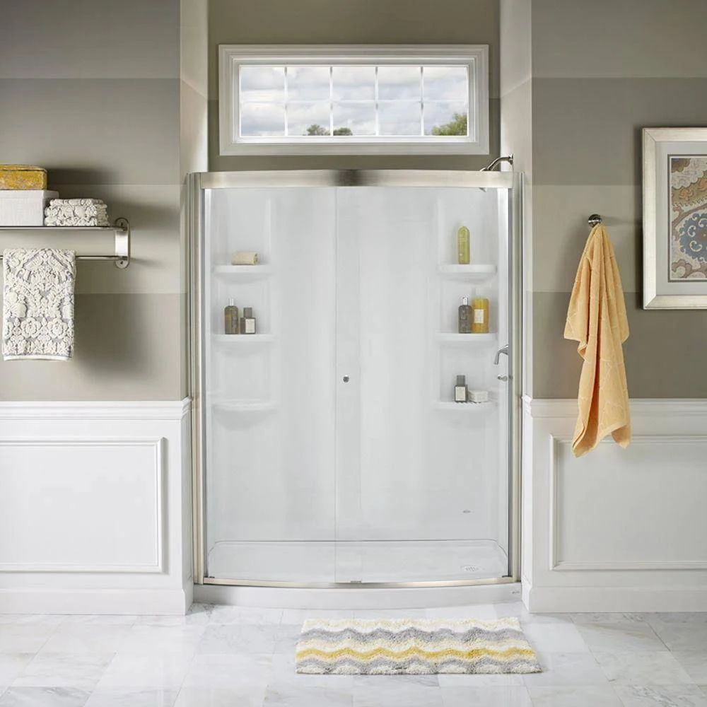 American Standard Ovation 30 in. x 48 in. 3-Piece Direct-to-Stud Shower Wall in Arctic White
