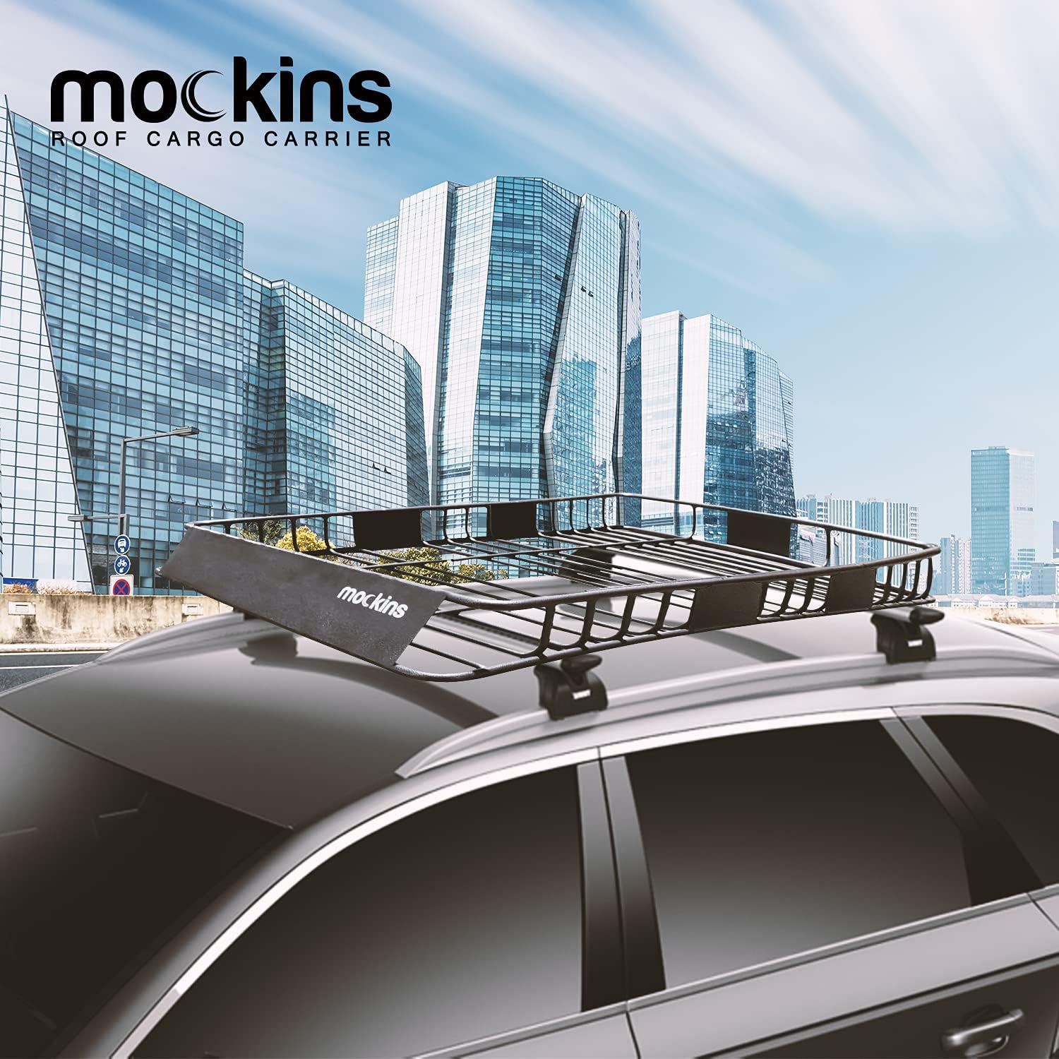 Mockins Roof Cargo Basket 64x39x6 Extendable Cargo Roof Rack Cargo Carrier |250lb Cap. Roof Basket Cargo Carrier | Car & SUV Roof Rack Cargo Basket | Cargo Rack Rooftop Cargo Carrier Roof Rack Basket