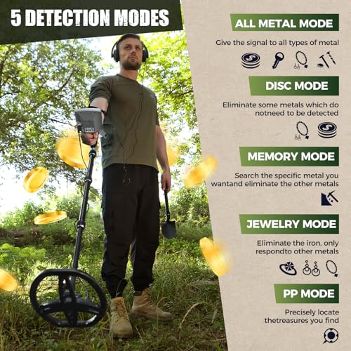 Metal Detector for Adults Professional, Pinpoint Metal Detector Waterproof Gold and Silver, Higher Accuracy, Bigger LCD Display, 12" IP68 Coil, New Advanced DSP Chip