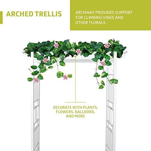 Pearington 10-00005 Arched Trellis Garden Arbor, White