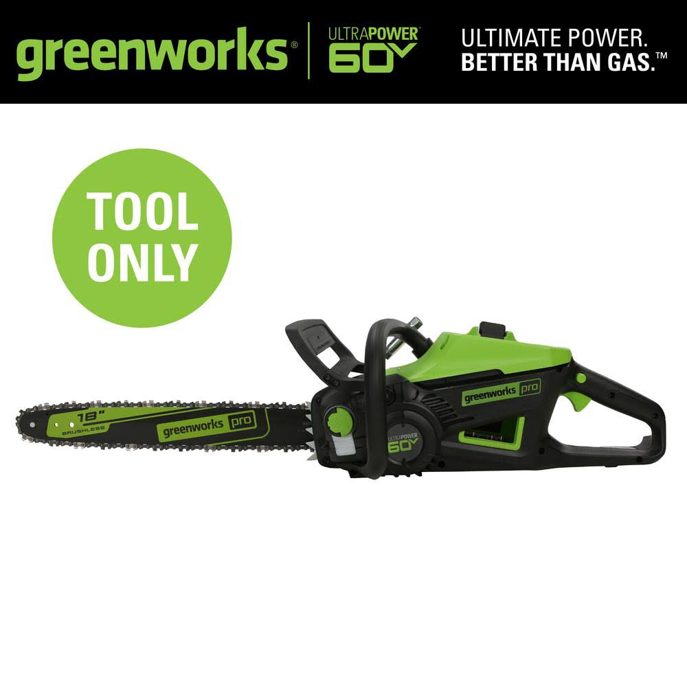 Greenworks Pro 18 in. 60-Volt Battery Cordless Chainsaw (Tool-Only)
