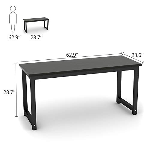 Tribesigns Modern Computer Desk, 63 x 31.5 inch Large Executive Office Desk Computer Table Study Writing Desk Workstation for Home Office, Spliced Desktop, White