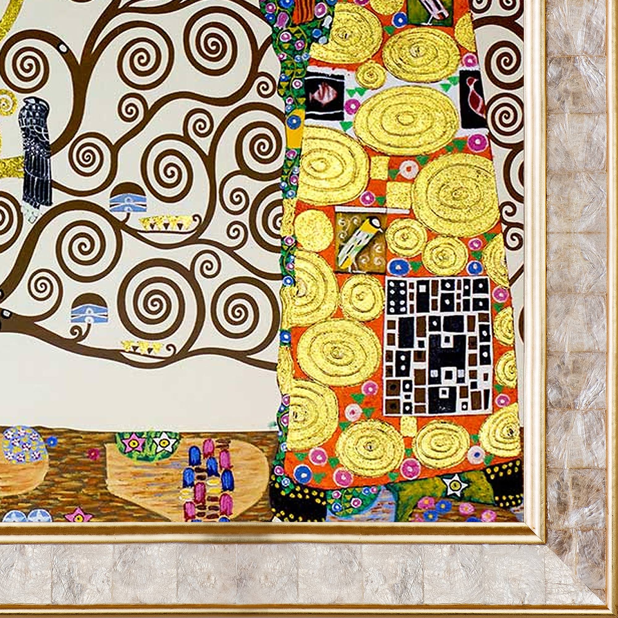 La Pastiche Gustav Klimt &The Tree of Life, Stoclet Frieze, 1909& (Luxury Line) Hand Painted Oil Reproduction