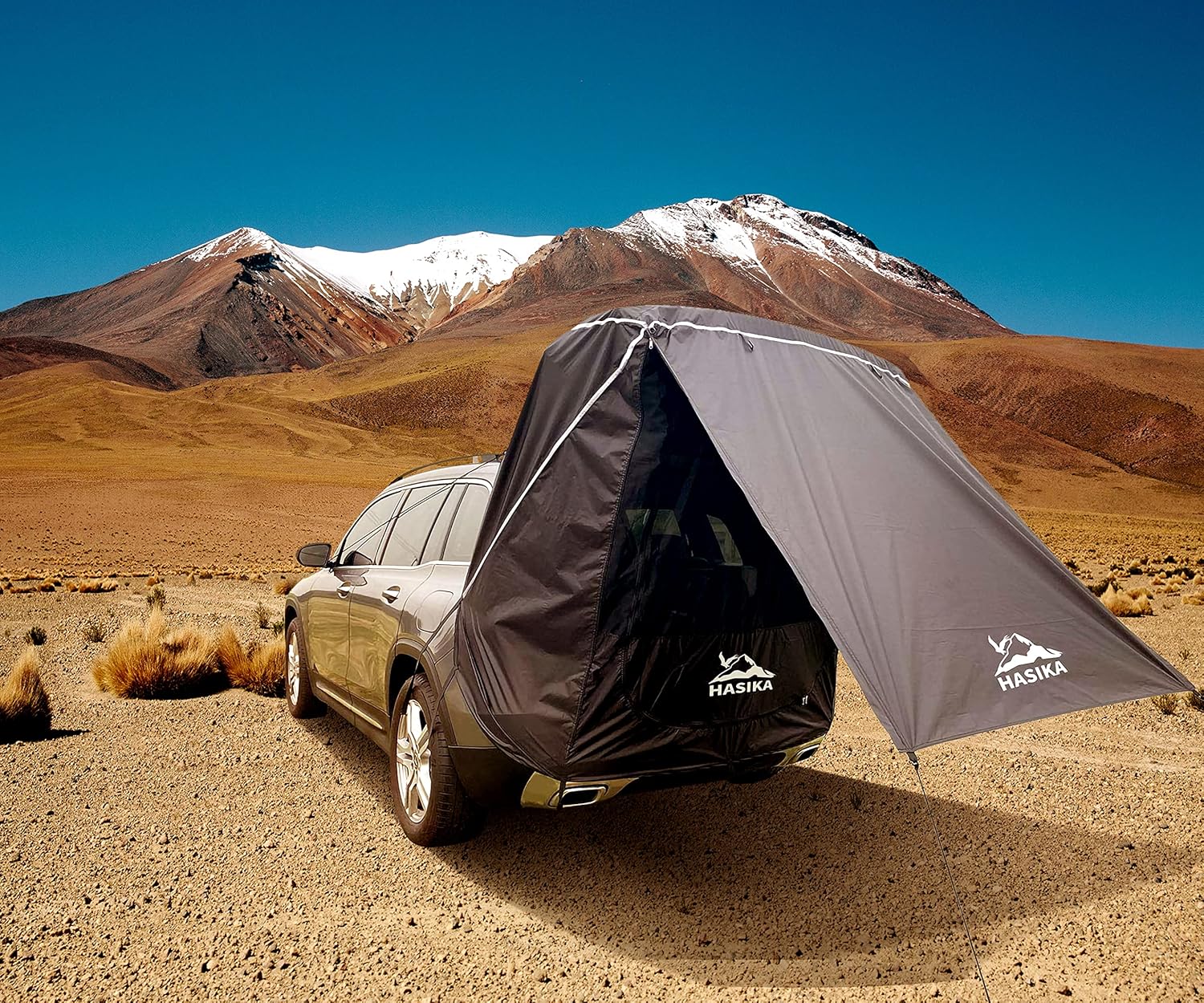 Tailgate Shade Awning Tent for Car Camping Road Trip Essentials Midsize to Full Size SUV Van Waterproof 3000MM Black (Small)