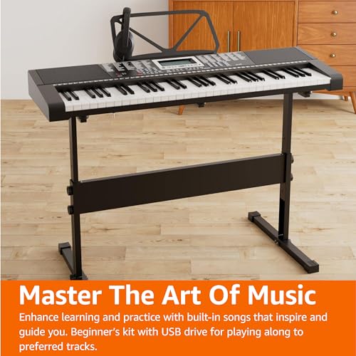 Amazon Basics Electric Keyboard 88-Keys, Semi-Weighted Digital Piano For Performance with Sustain Pedal, Power Supply, 2 Speakers, Lesson Mode, Black