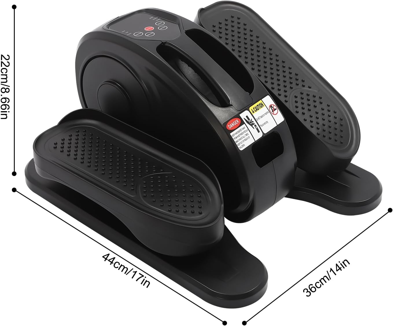 Under Desk Elliptical Machine, Portable Ellipse Pedal Leg Exerciser with Remote Control, LED Monitor, 5 Adjustable Speed, Compact Electric Elliptical for Seniors