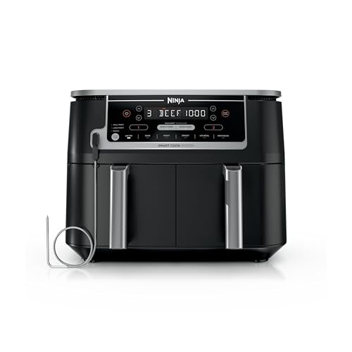 Ninja DZ201 Foodi 8 Quart 6-in-1 DualZone 2-Basket Air Fryer with 2 Independent Frying Baskets, Match Cook & Smart Finish to Roast, Broil, Dehydrate & More for Quick, Easy Meals, Grey