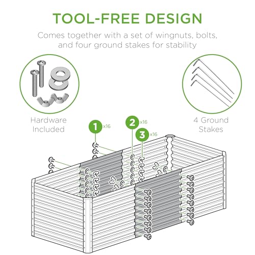 Best Choice Products 8x4x2ft Outdoor Metal Raised Garden Bed, Deep Root Planter Box for Vegetables, Flowers, Herbs, and Succulents w/ 478 Gallon Capacity - Gray