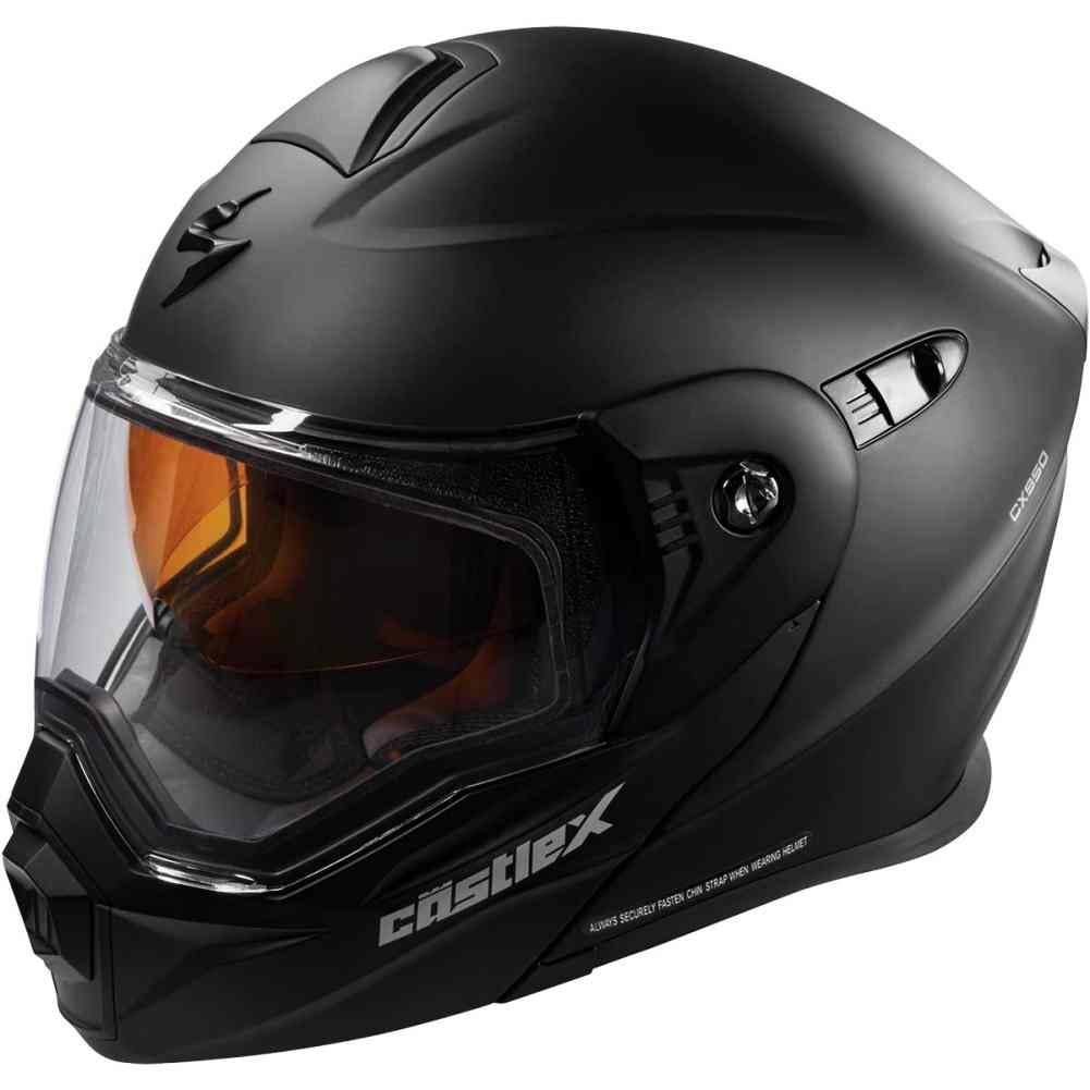 Castle x Exo-cx950 Modular Snowmobile Helmet Solid Matte Black Med