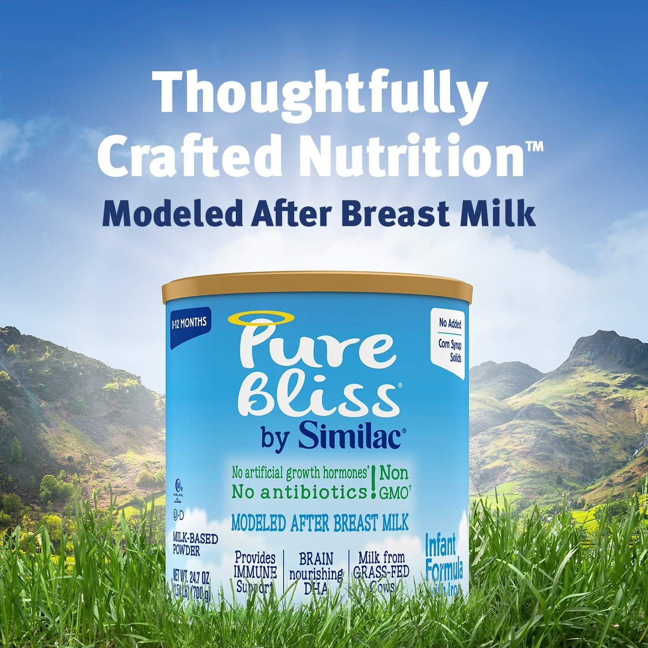 Similac Pure Bliss Infant Formula, Modeled After Breast Milk, Non-GMO, 24.7 Oz