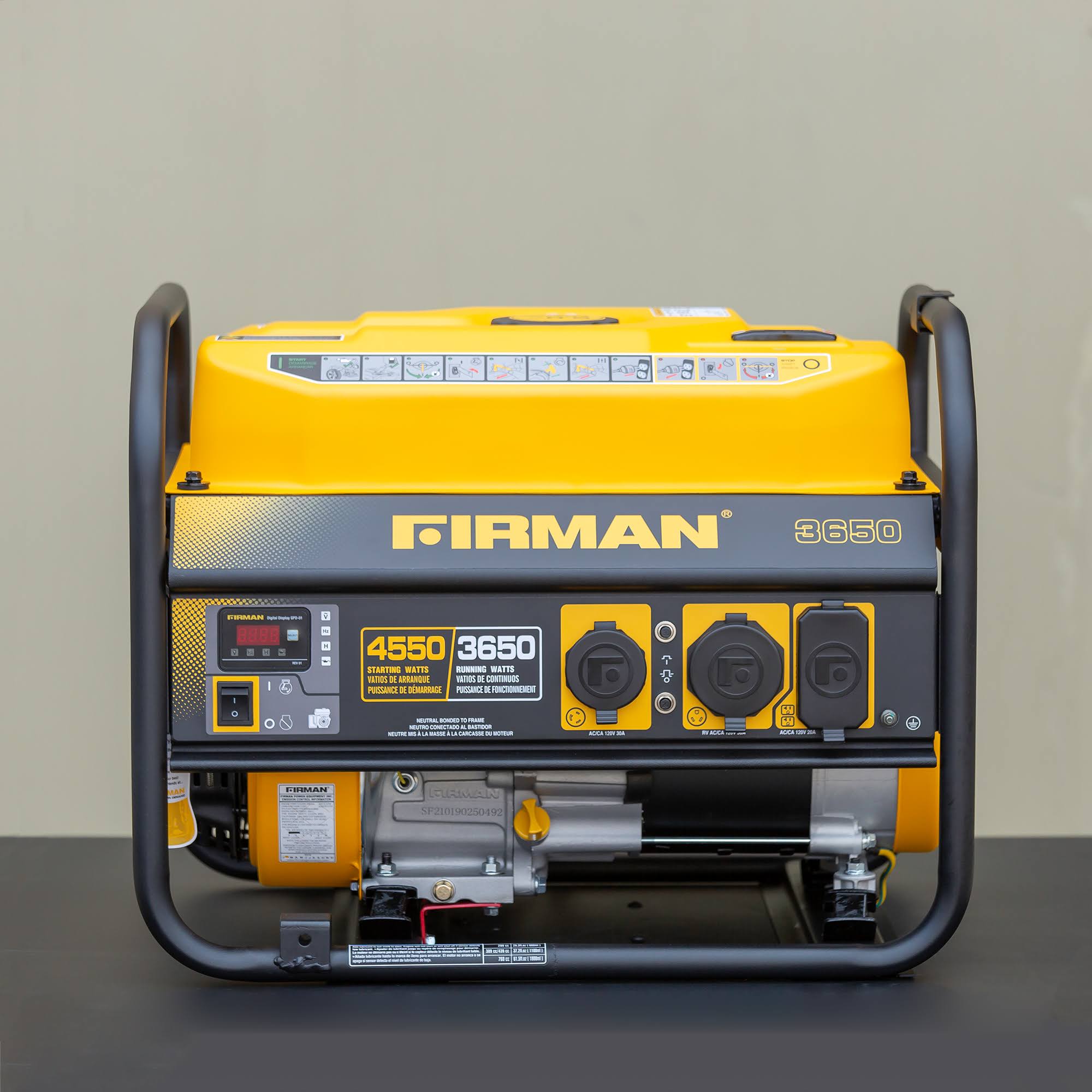 Firman P03607 Portable Generator 3650/4550 Watt GAS Powered u0026 Carb Compliant