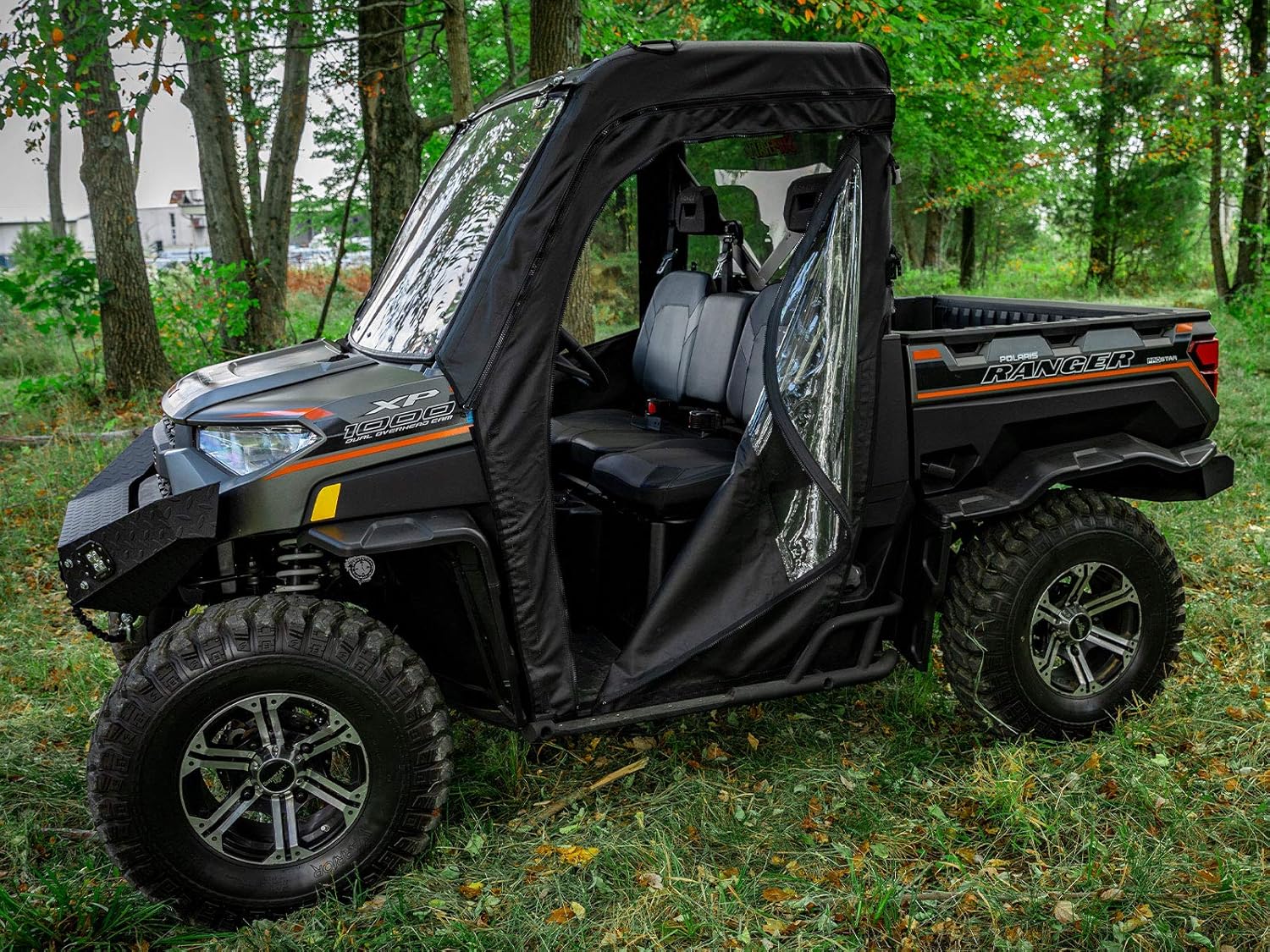 SuperATV Soft Cab Enclosure Doors for Polaris Ranger XP 900 (See Fitment) - 1 Pair of Front Doors - Resistant to Punctures and Tears - Protection from UV-Rays - Waterproof - Doors Unzip and Buckle