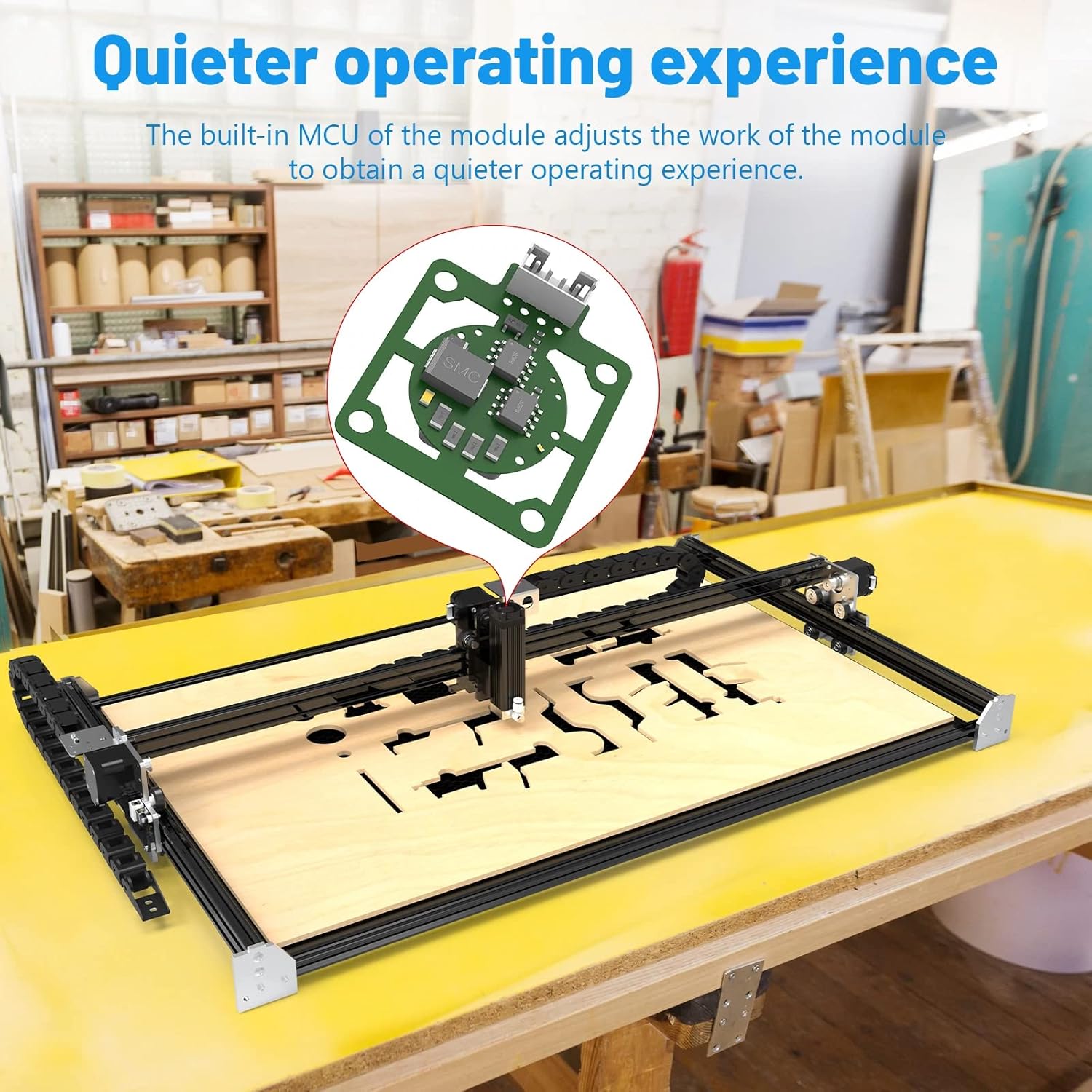 NEJE Master 2 Mini Engraving Machine, CNC Engraver for Plywood, Unfinished Wood，App Control with NEJE Software, 2.5W Output, 110 x 120 mm