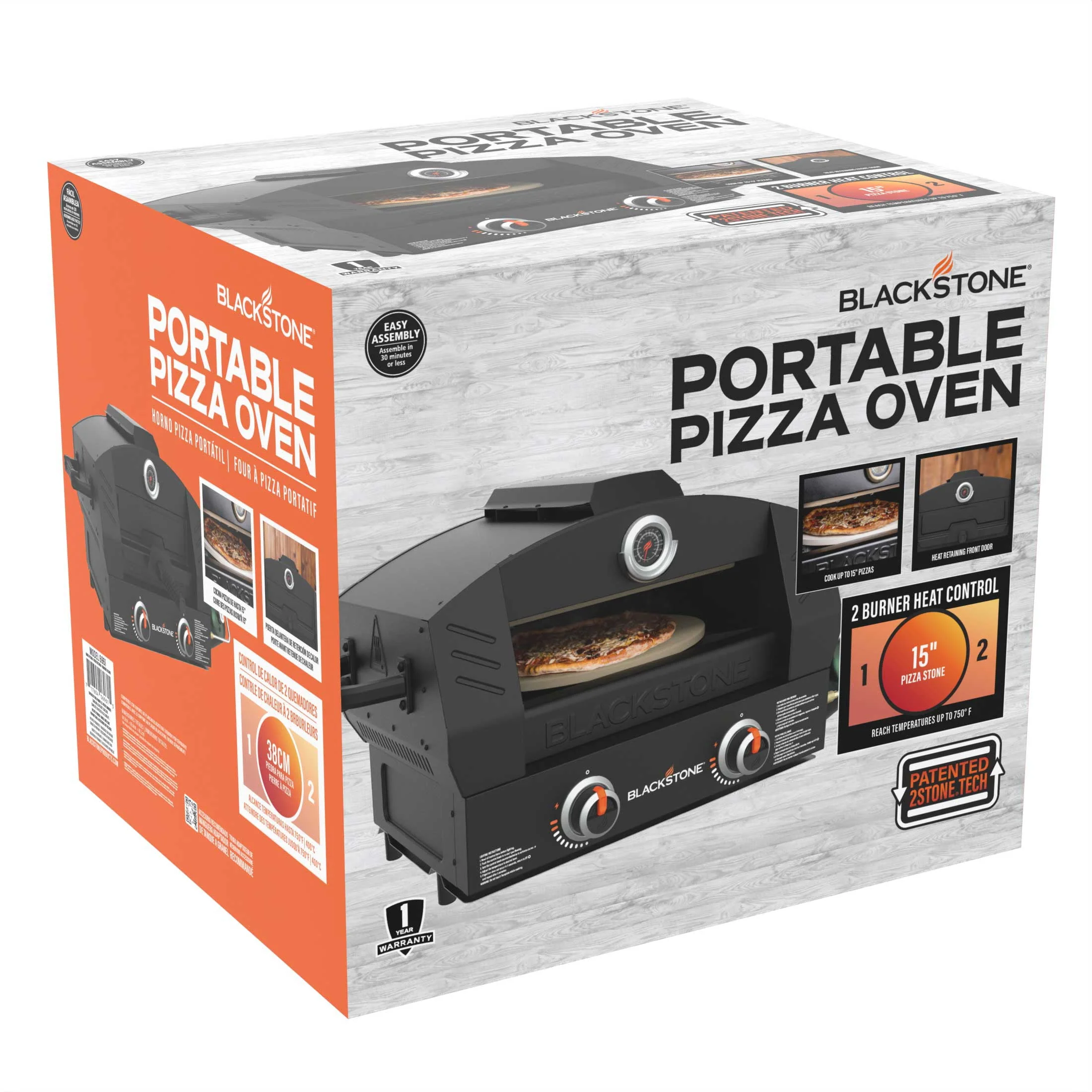 Blackstone Tabletop Propane Pizza Oven with Two 15 Cordierite Stones