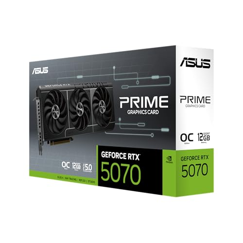 ASUS The SFF-Ready Prime GeForce RTX™ 5070 12GB GDDR7 Graphics Card (PCIe® 5.0, 12GB GDDR7, HDMI®/DP 2.1, 2.5-Slot, Axial-tech Fans, Dual BIOS)