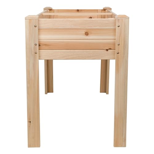 Shine Company 48x22x30in Raised Garden Bed, Elevated Wood Planter Box Stand with Legs for Backyard, Patio, Balcony with Liner for Vegetables, Flowers, or Herbs