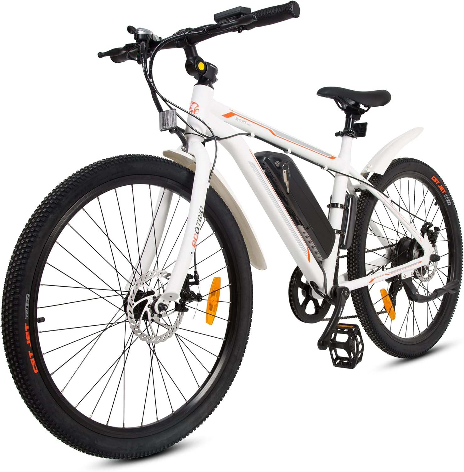 ECOTRIC 26 Electric Bike Bicycle 350W Large-Capacity 36V/12.5Ah Removable Battery 20MPH Electric Mountain Bike Adults Ebike Shimano 7 Speed Gears UL Certified E-Bike