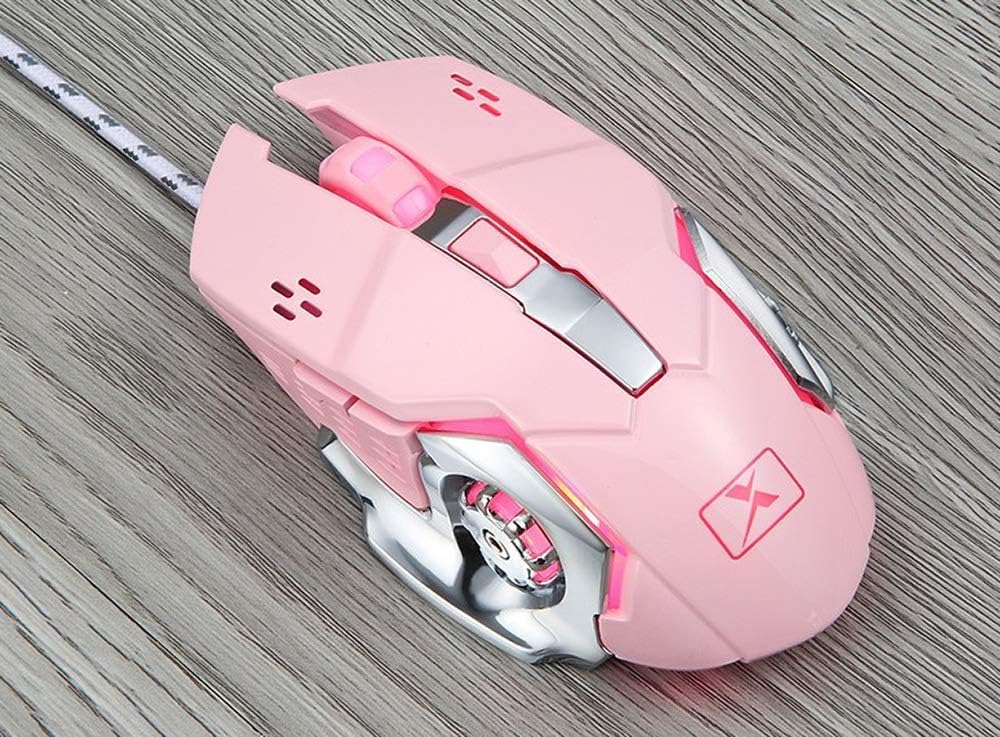 Mechanical Gaming Keyboard and Mouse Combo, Retro Typewriter-Style Wired Computer Keyboard Mouse Combo, 104 Keys White Backlight Compact PC Gaming Keyboard, Great Gift for Girls/Women (Pink)