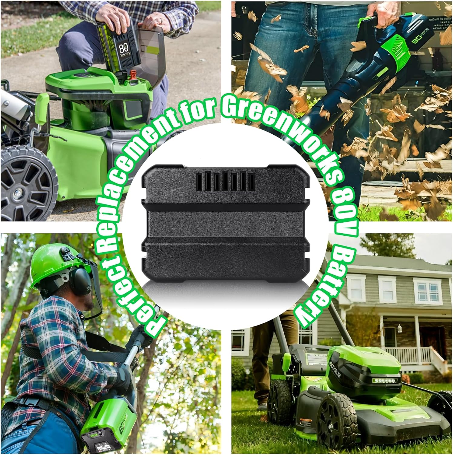 DSANKE GBA80200 80V 3.5Ah for Greenworks 80V Battery Compatible with Greenworks PRO 80V Lithium Ion Battery GBA80200 GBA80250 GBA80400 GBA80500 High Capacity Rechargeable Lithium Ion Battery