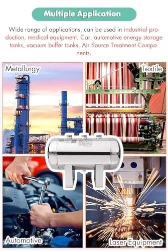 Air Storage Bladder Containers/Compressed Air Tank Kit Mini Large - 1Gal 2Gal 5Gal 8Gal 10Gal 13Gal Horizontal Tanque De Aire para Compresor Stainless Stee with Gauge & Safety Valve