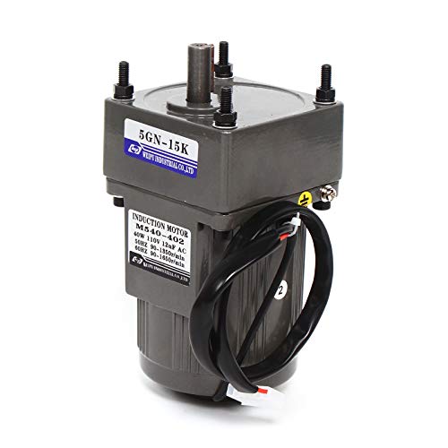 Variable Speed Geared Motor, 110V AC Gear Reduction Motor Adjustable Single-Phase High Torque Electric Gear Motor with Speed Controller 0-45RPM 120W 30K(Reduction Ratio 1:30)