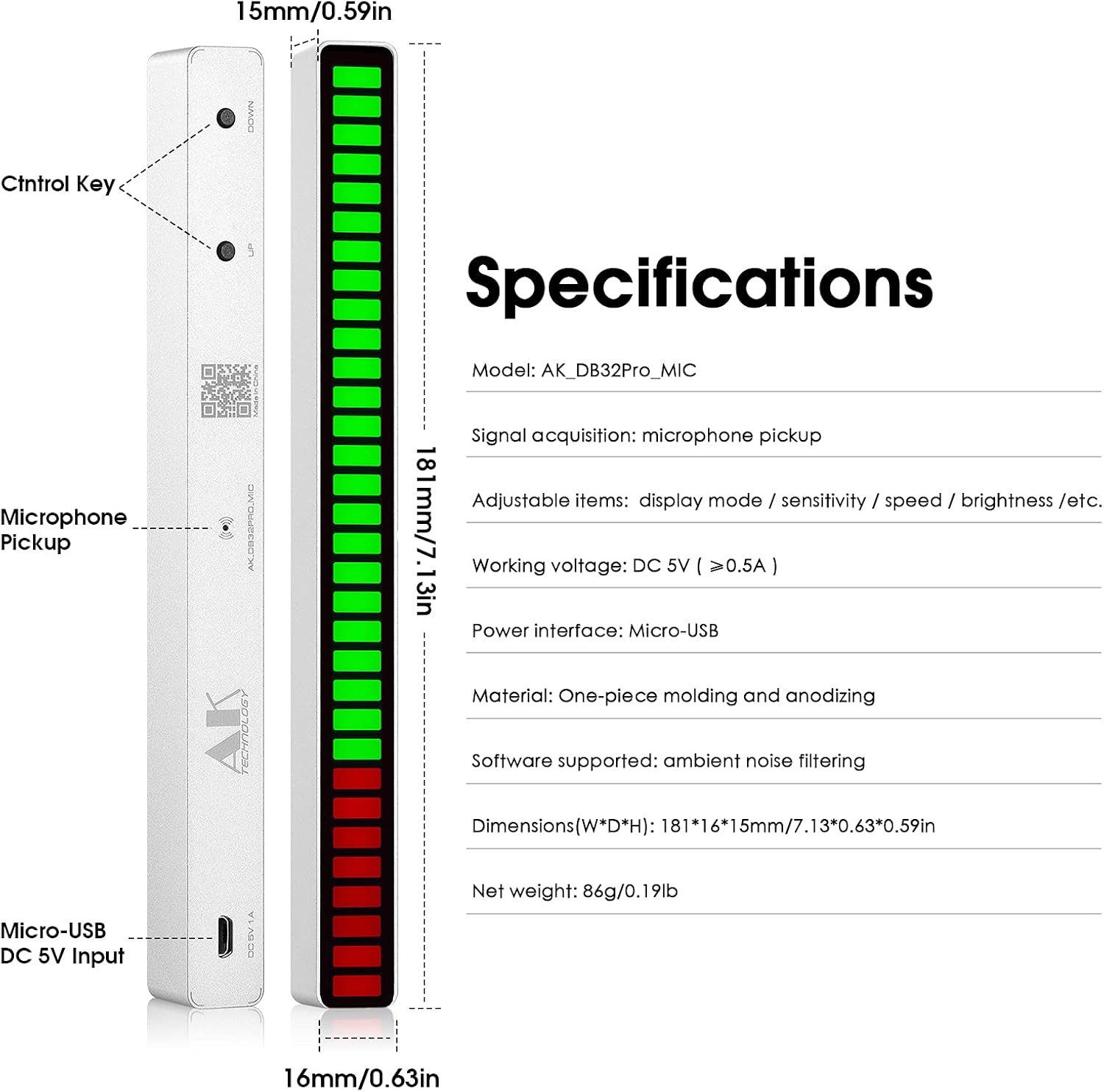 [Upgrade] Nobsound 32-Bit MIC Sound Level Indicator Music Spectrum Meter Audio Display Visualizer