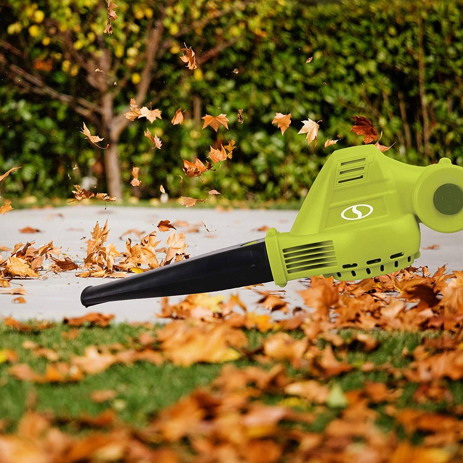 Sun Joe Cordless Lawn Care System with Hedge Trimmer Pole Saw and Leaf Blower, Green