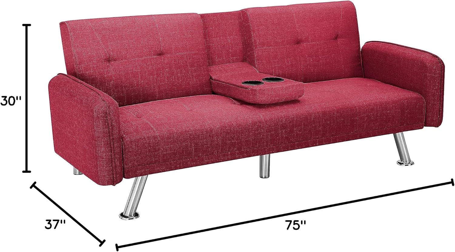 Simple and Fashionable Design Sofa Bed, red Suitable for Living Room and Bedroom